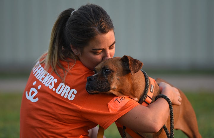 Tierney cradles the rescued boxer