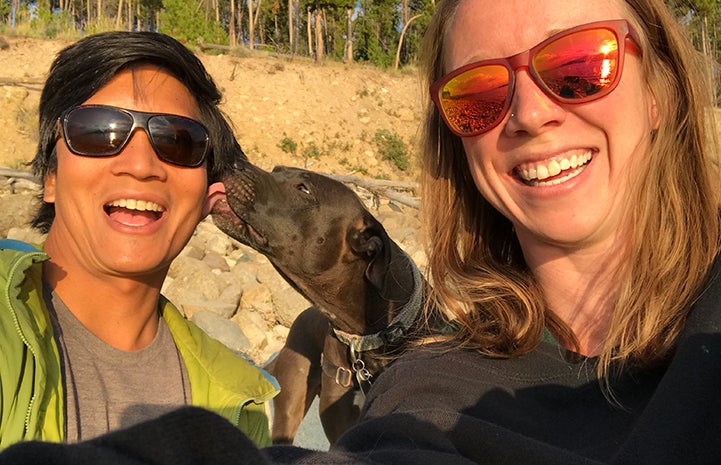 Kaitlyn and Chris with their adopted dog Pippin