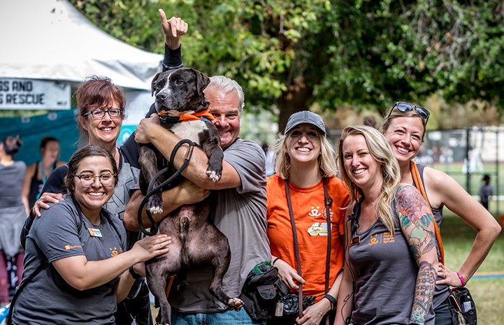 Everyone on the Best Friends in Los Angeles team wanted to say goodbye to Huck, the pit bull terrier