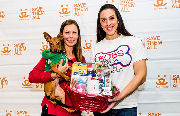 Cinnamon, a dog from Hurricane Harvey, gets adopted at the Best Friends Super Adoption in December