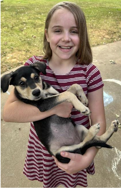 Lindley, y Riley, un cachorro