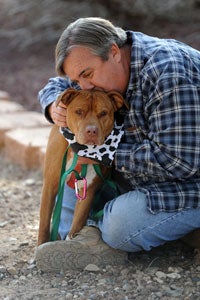 Randy and his adopted pit bull Screech