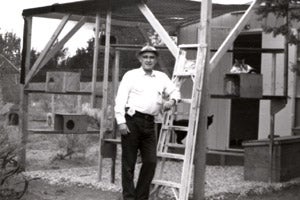 Best Friends co-founder John Fripp at one of the old cat building at Best Friends Animal Sanctuary