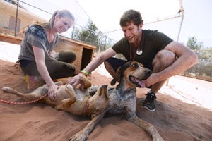 David and Kelly Backes with Ruby and Leroy Brown