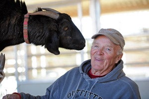 Russ and Glory the goat