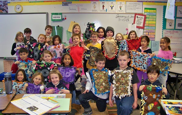 Violet Schultz and her classmates who raised money for Best Friends Animal Society