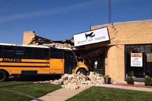 The bus that crashed into Wright Way Rescue