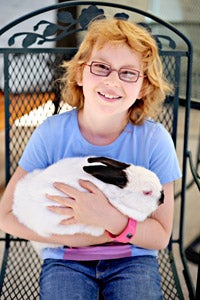 Charlotte and a rabbit