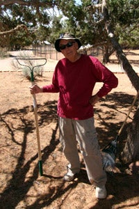 Volunteer Fred Winchester ready to weed