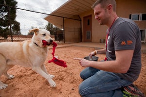 Marc and Sanderson the dog