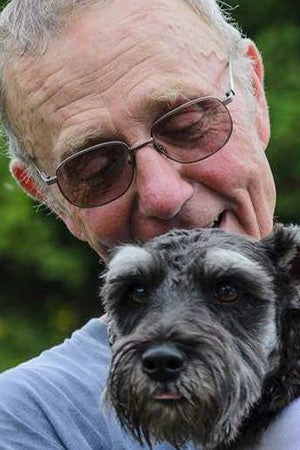 Floyd Lampart with a schnauzer 