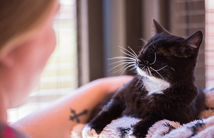 Beatrice enjoying a moment with her caregiver