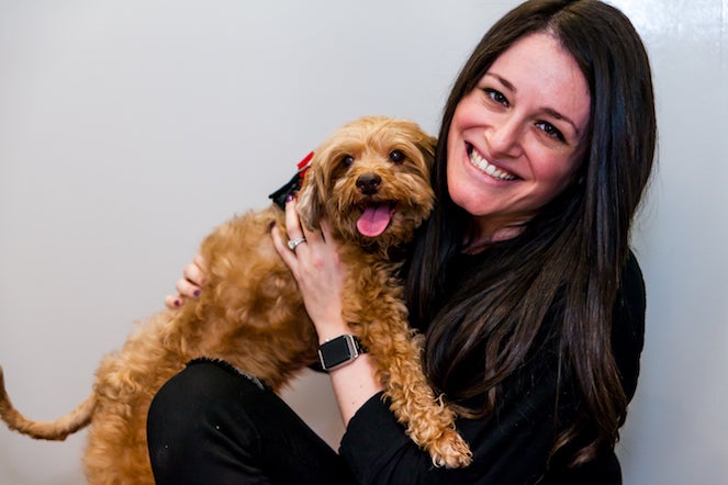 Rachel and dog Chewy