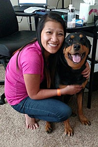 Kyra the Rottweiler with Kim Cao