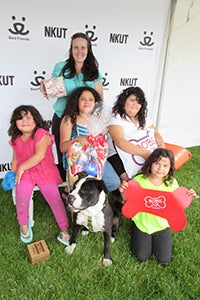 Aries’ new mom was presented with the giant basket of gifts, courtesy of BOBS from Skechers