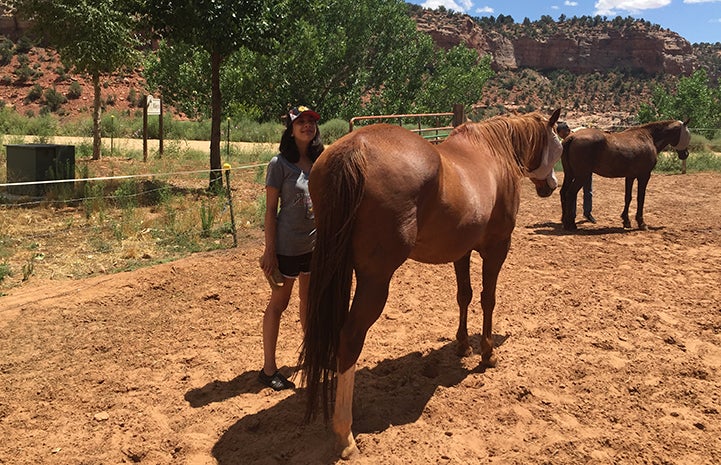 Volunteer Hailey Shah at Horse Haven