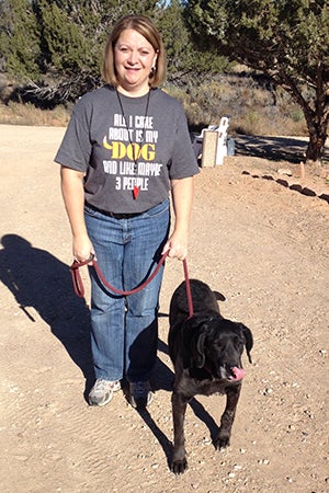 Volunteer Tracey Lacka volunteering at Dogtown