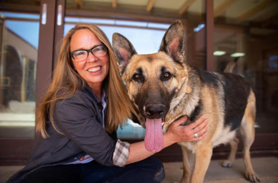 Julie Castle and Sunny German Shepherd