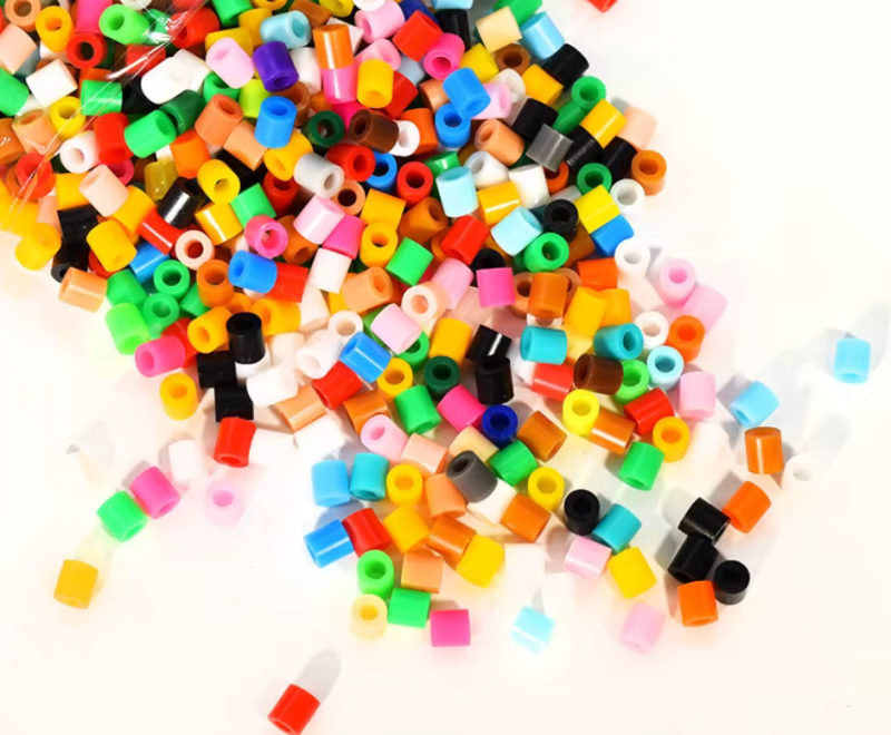 Spilled multi-color Perler beads