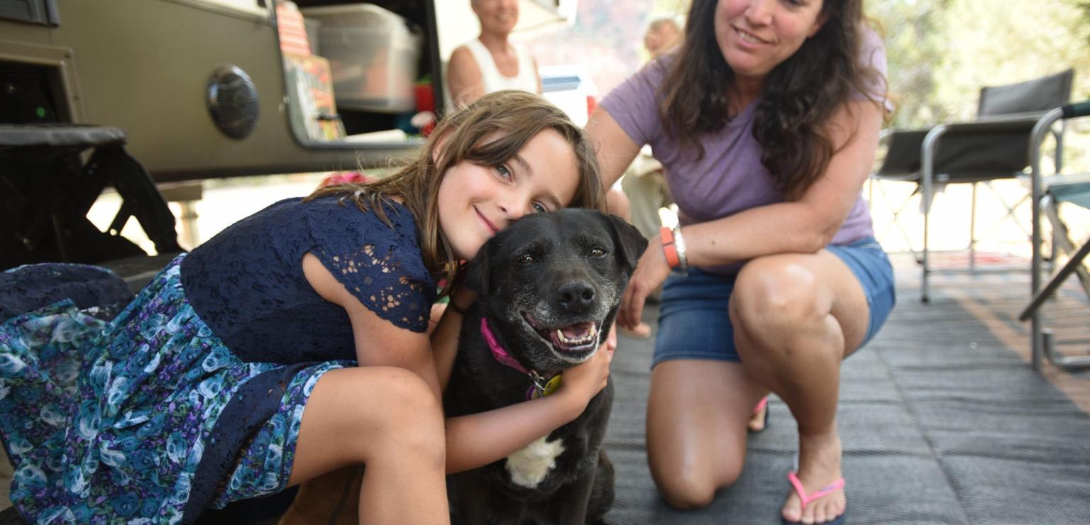 Family with Adopted Dog