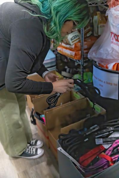 Person working in the pet pantry