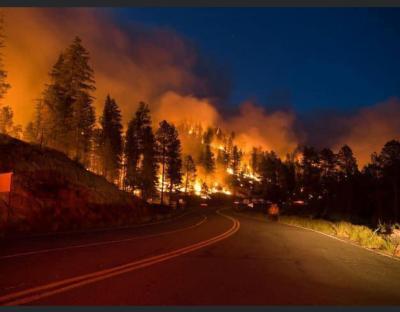 Raging fire in New Mexico