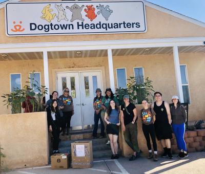 Starbucks volunteers outside of Dogtown Headquarters